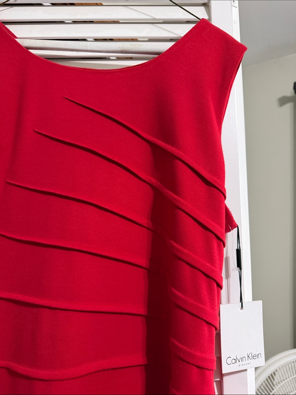 R&M Richards Red Layered Sleeveless Shift Dress